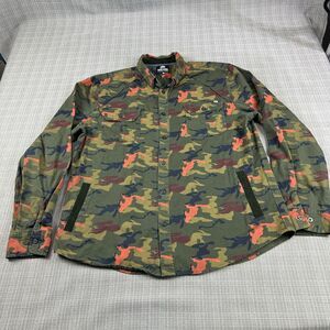 ecko‎ unltd Shirt Mens XXL Green Camo Button Up Front Pockets Outdoors